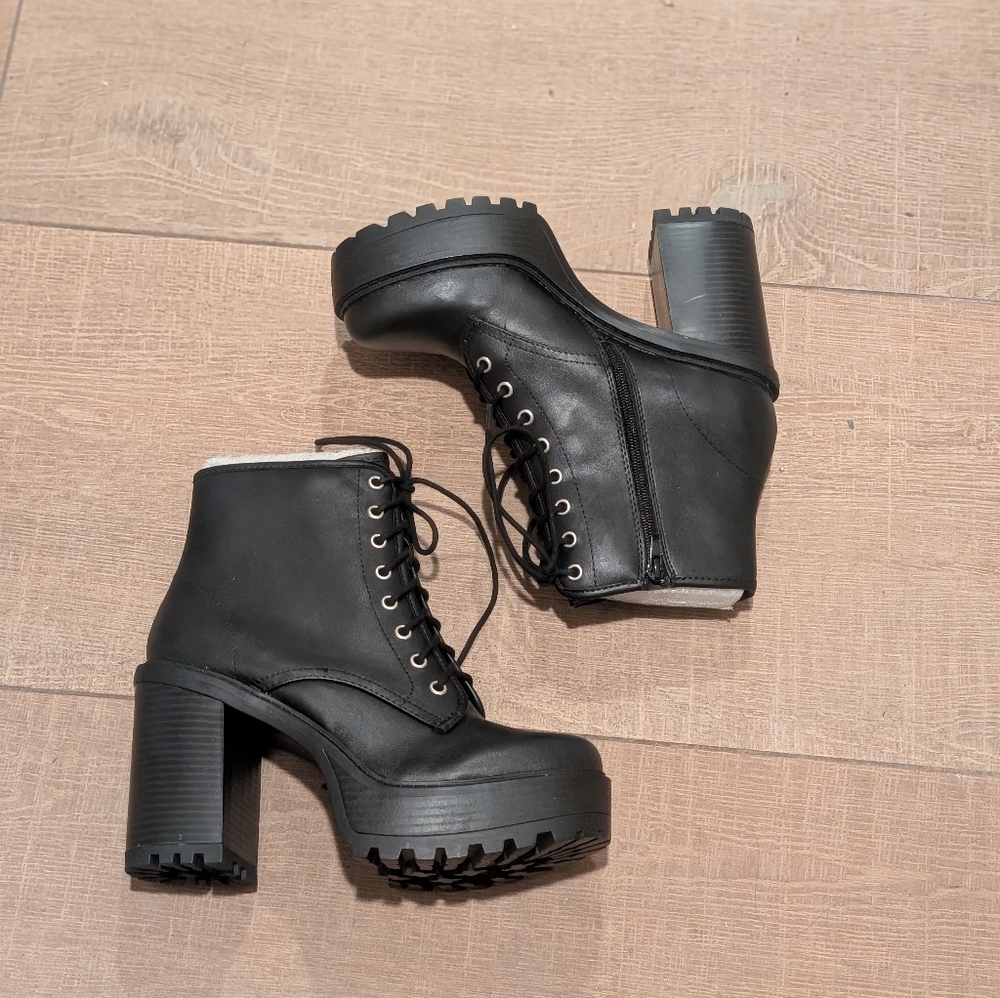 Marco Republic Vancouver Platform Combat Booties Black Size 10 - Picture 4 of 10